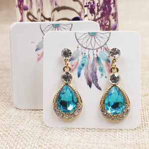 50pc /lot 5*5cm full color print earring display card tag paper marble/flower/dreamcatcher earring package hang card tag label