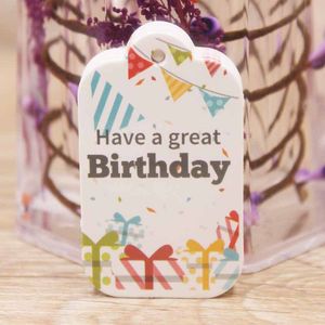 День рождения метки бирки подарочная карта с днем рождения лейбл бумага