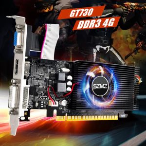 Cards GT730 4 GB DDR3 Card de 128 bits para jogos com ventilador de refrigeração placa gráfica de baixo perfil para escritório/entretenimento doméstico/jogos leves