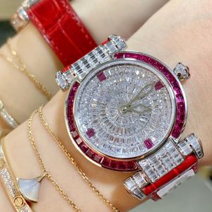 Wristwatches Luxury Watch Dial Hand Inlaid With Crystals And Diamonds 9015 Mechanical Automatic Winding Movement Case 316L Stainle273t