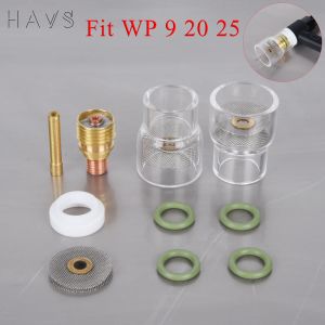 12pcs TIG Welding #12 High Temperature Glass Cups Kit Torches WP9 20 25 Stubby Collets Body Gas Lens Sets