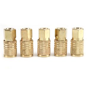 Solid Brass 1/4" NPT Pneumatic Fitting Air Line Quick Coupling Connector Coupler Adapter For Air Compressor 1Pcs/2Pcs/5Pcs/10Pcs