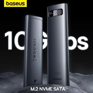 İstasyonlar Baseus M2 SSD CASE NVME SATA Çift Protokol M.2 - USB Tip C 3.2 Gen 2 Taşınabilir SSD SATA NVME Muhafaza Harici