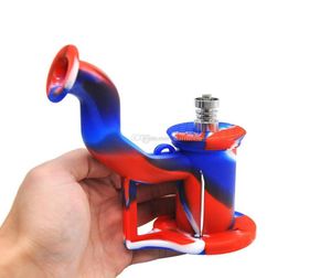 Hookah Factory Silicone Water Pipe Glass Bong DAB Rig con chiodo in titanio e strumento5508461