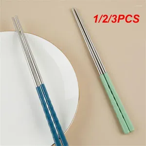 Chopsticks 1/2/3 st rostfritt stål icke-halkfärgad färgglada pinnar bordsartiklar kinesiska pinnar 5 färg köksbord