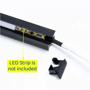 0,5 m/1M/PCs Invisible LED Eingebrauchtes Aluminiumprofil versteckte Hintergrundbeleuchtungskanal mit milchigem Deckschrank Regal Hartbalkenstreifenlicht Licht