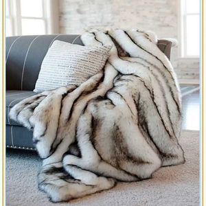 Blankets Plush soft and warm Raschel synthetic fox rabbit fur blanket thick and luxurious girl gift winter sofa bed sofa