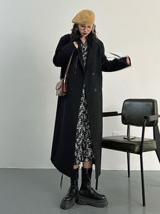 Trençkot Kadın Takım Köpek Uzun İngiliz Tarzı Uzun Kollu Out Giyim Bayanlar Sonbahar Gevşek Kızarmış Sokak Günlük Rüzgar Dergisi