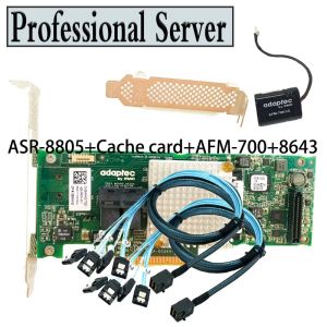 カードAdaptec ASR8805 PCIE 3.0 SAS/SATA/SSD RAID 12GB/Sコントローラーカード+AFM700+2PCS 8643ケーブル