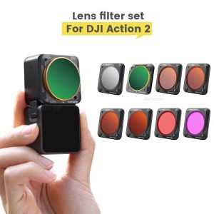 Tillbehör Magnetfilter för DJI Action 2 UV ND4 Filter CPL NDPL Justerbart linsfilter Kit för DJI Osmo Action 2 Kameratillbehör