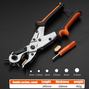 Heavy Duty Leather Belt Hole Punch Plier Eyelet Puncher Revolve Sewing Machine Bag Tool Watchband Strap Leather Paper Hole Maker