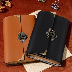 Planerare Vintage Pu Leather Travel Notebook Blank Page Journals Diary Planner Skrivande anteckningsblock Pocket Note Bok för män Kvinnor Drop Ship