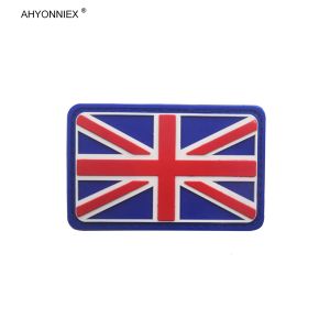 1PC PVC Material USA Canada France England Tyskland Ryssland Flag Patch Tactical Military 3D Stickers för jeans Klädväskor Märke