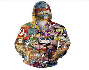 Erkek Kadın Tasarımcı Hoodies Ceket Karikatürü Tamamen 90'lar Moda Üstleri Uzun Kollu Kış Ceket Çiftler Asya Boyutu S7XL AA033572245