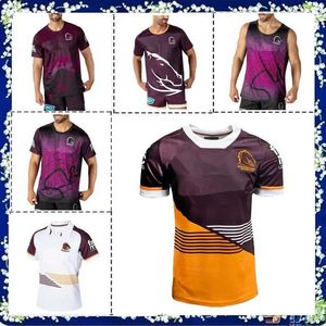 2024 Brisbane Broncos Home Away Probenous Singlet Training Tee City Jerse Rugby Jersey - Mens Size S -5XL