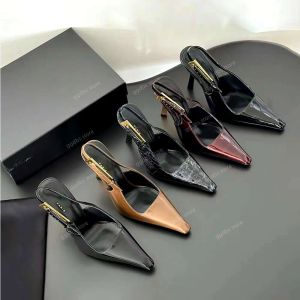 Shoes Designer Sandals New leather Slingback Pointed toe Sandals Stiletto heel buckle pumps Leather sole Dress Shoes Women's luxury Part