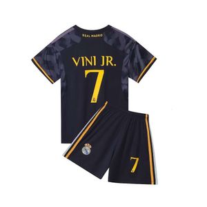 Soccer Jerseys 23-24 King m Away Gray and Black Club 7 Football Jersey Set for Children's Jerseys, Size 14-30