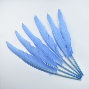 10Pcs/Lot Turkey Feathers Duck Goose Wing Feather for Crafts 25-30cm 10-12" White Carnival Pen Plumes Party Manmade Decorations