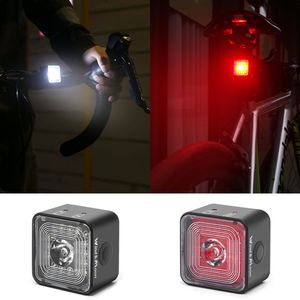 WT06 Smart Bicycle Brake Light Tail RearLight 120 Lumen IP66 Waterproof Headlight and Tail Light Sets 5 Gear Mode USB Charge