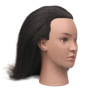 Treinamento de penteados de cabeça de manequim Cabeça de penteado de cabelo real com cabelos cabelos cabelos de cabelo manniquin boneca cabeleireiro de cabeça