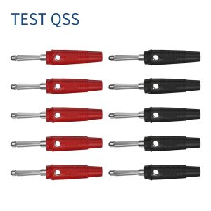 QSS 10PCS 4mm銅バナナプラグスピーカーアンプ用の高電流断熱シュラウドスタッカブルはんだ付けコネクタQ.10020