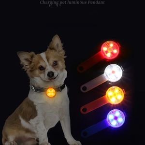 Pet Dog Collar Destaque LED Pingente luminoso à prova d'água cobrança USB Anti-Perd Collar Night Safety Accessories Supplies Pet Supplies