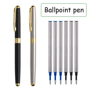 Business Ballpoint Pen di alta qualità Firma in acciaio inossidabile Stillingaceble Rithare Refill Office Supplies Stationery