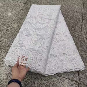 Lace de cordão Guipure para casamento, solúvel em água, branco puro, renda do cordão africano, alta qualidade, venda quente