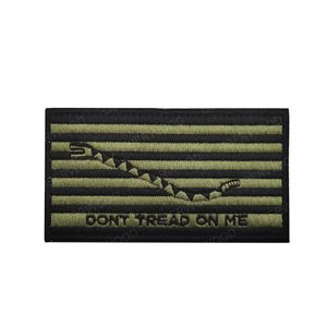 Не наступайте на меня Gadsden Flag Patch Emelcodery Не шаг на Snek Snake Ranger Green Badge Tactical Applique для униформы рюкзака