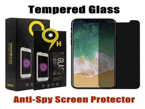 Antispy Screen Protector för iPhone 13 12 Mini 11 Pro X Xs Max XR 8 7 6 Plus Sekretess Tempererat glas med detaljhandelspaket9913294
