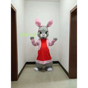 Trajes de mascote mascote fantasias hare coelhinho de páscoa desenho animado luxuoso vestido de chiques de halloween mascote de mascote ythb