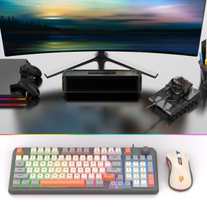 Combos K82 Gaming Keyboard 94 -tangenter med musmekaniskt tangentbord Lysande tangentbord HOTSWAPPABLE Tangentbord för anteckningsbok Laptop Desktop