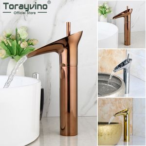 Torayvino Wine Glass estilo cachoeira de alavanca única lavatório