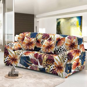 Flowers Pattern Elastic Sofa Covers For Living Room Washable All-cover Sectional Corner Couch Cover L Shape Slipcovers Drop Ship