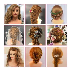 Mannequin Head 24'' 100% Real Hair with Shoulder Hairdressing Head Hairstyles Dummy Doll Braiding Practice Training Head Kit
