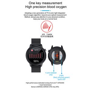 HD -skärm ECG PPG SMART WACK MAN KVINNA Vattentät bärbar enhet Temperaturövervakning Bluetooth Smart Watch for Android iOS