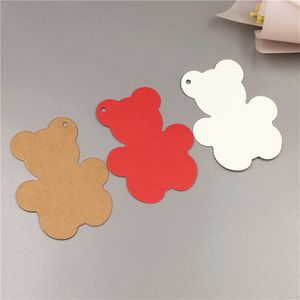 Hang Tags Packaging Labels Bear Shape Lovely Card Label Cute For Gift Souvenirs Toy Dolls Present Hang Label Tag Favor 50Pcs/Lot