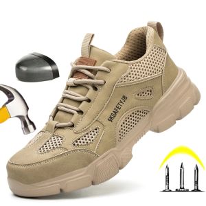Botas novas sapatos de segurança unissex trabalham tênis de tênis indestrutíveis botas de segurança sapatos homens de aço de toe shoes esportes