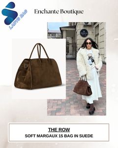 The Row Bag Margaux Soft 15 Totes de grande capacidade Lady Handbag Park Tote Leather Luxury Mulheres Designer Camdem Fechamento de ombro plano Margaux 15 Terrasse bolsa