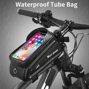 Западная велосипедная велосипедная передняя рама верхняя трубка мешок для велосипеда водонепроницаемый сенсорный экран.