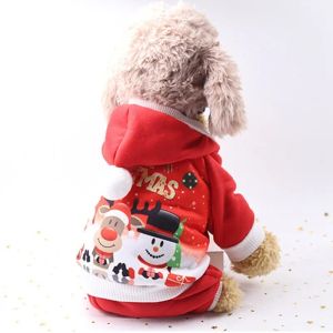 小型犬のための新しいクリスマスドッグ服ウィンテコート服のかわいい子犬の犬の服を犬に加えてサイズパラ35