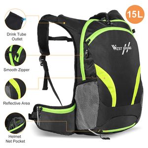 WEST BIKING 15L Bicycle Bags Large Capacity Ultralight MTB Road Bike Bag Reflective Waterproof Sports Climbing Cycling Backpack