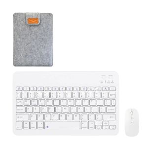 Teclado de combos Bluetooth Mini teclado de tablet universal sem fio recarregável para telefone PC, tipo 1, branco, 7,9 polegadas