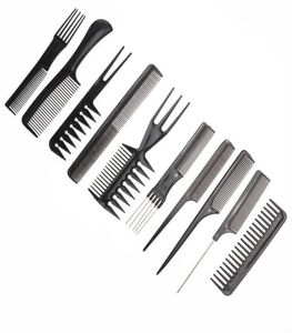 10pcs Set Professional Hair Pinsel Kamm Salon Friseur Antistatic Hair Combs 260W9343393