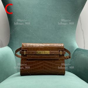 Omuz Çantası Küçük Buzağı Parlak Timsah Kabartmalı Deri Tasarımcı Crossbody Bag Moda Koltuk Altındaki Çanta 10A Ayna 1: 1 Kutu WY045B ile Kalite