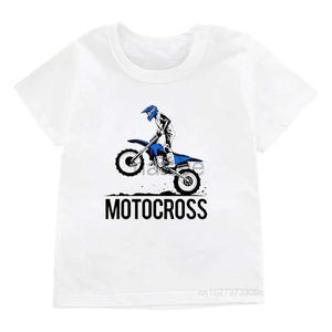 T-Shirts Motokros Kir Bisiklet Motosiklet Baskı T-Shirt Boys Serin Beyaz Tişörtler Çocuklar Harajuku Gömlek Yaz Kısa Kollu Tshirt Street Giyim 240410