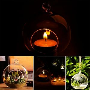 Diameter 6cm/8cm Tea Light Holder Crystal Glass Hanging Candle Holder Romantic Wedding Home Vase Hanging Decoration