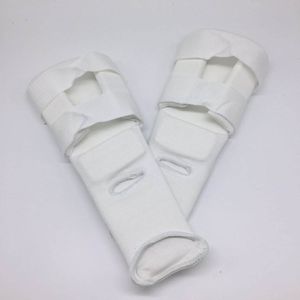 Sinobudo Kyokushinkai Protetor de perna de karatê Kyokushin Shin Guards de Kick Boxing Protetores de Karate Shank White