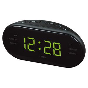 Rádio de despertador LED Rádio AM digital/FM Rádio vermelho com plugue da UE Exibir grande despertador de rádio digital Clock para quarto, cabeceira, mesa