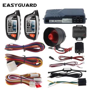 Sistema di allarme per auto a 2 vie EasyGuard LCD Visualizza motore remoto Avviare Universal Turbo Timer Modalità Shock Sensore Sicurezza dell'allarme